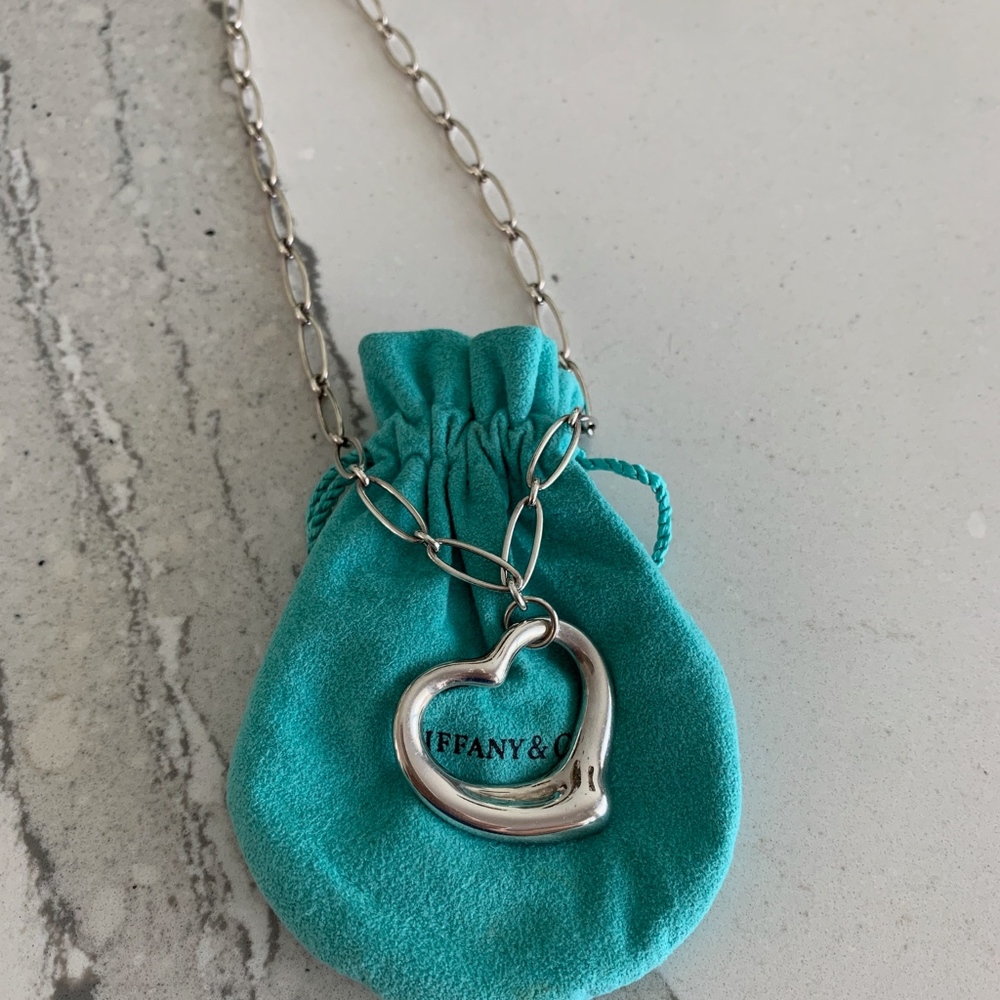 TIFFANY & CO ELSA PERETTI OPEN HEART LINK NECKLACE